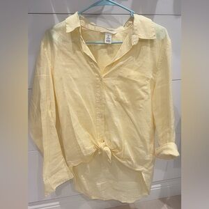 Yellow Button-Up Shirt